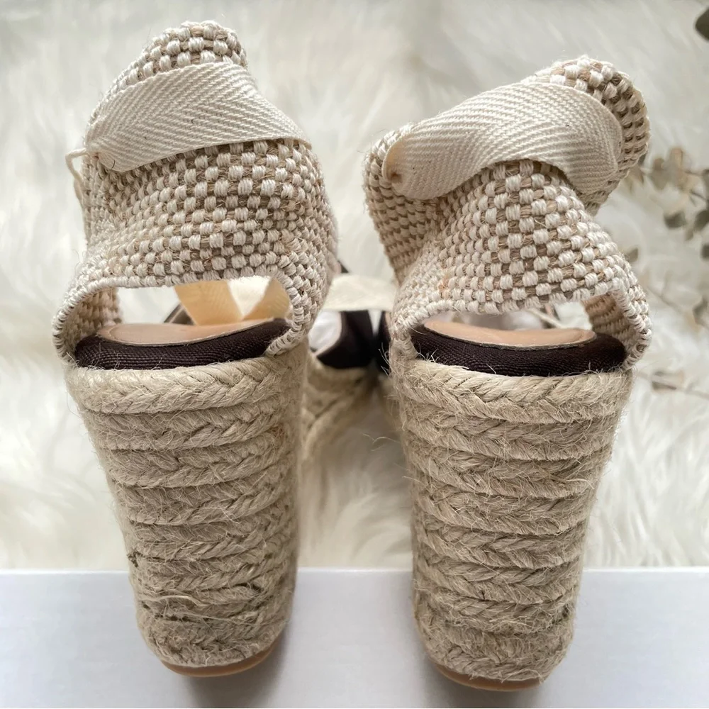 GANNI High Summer Embroidered Espadrille Wedge Sandals 9 NIB